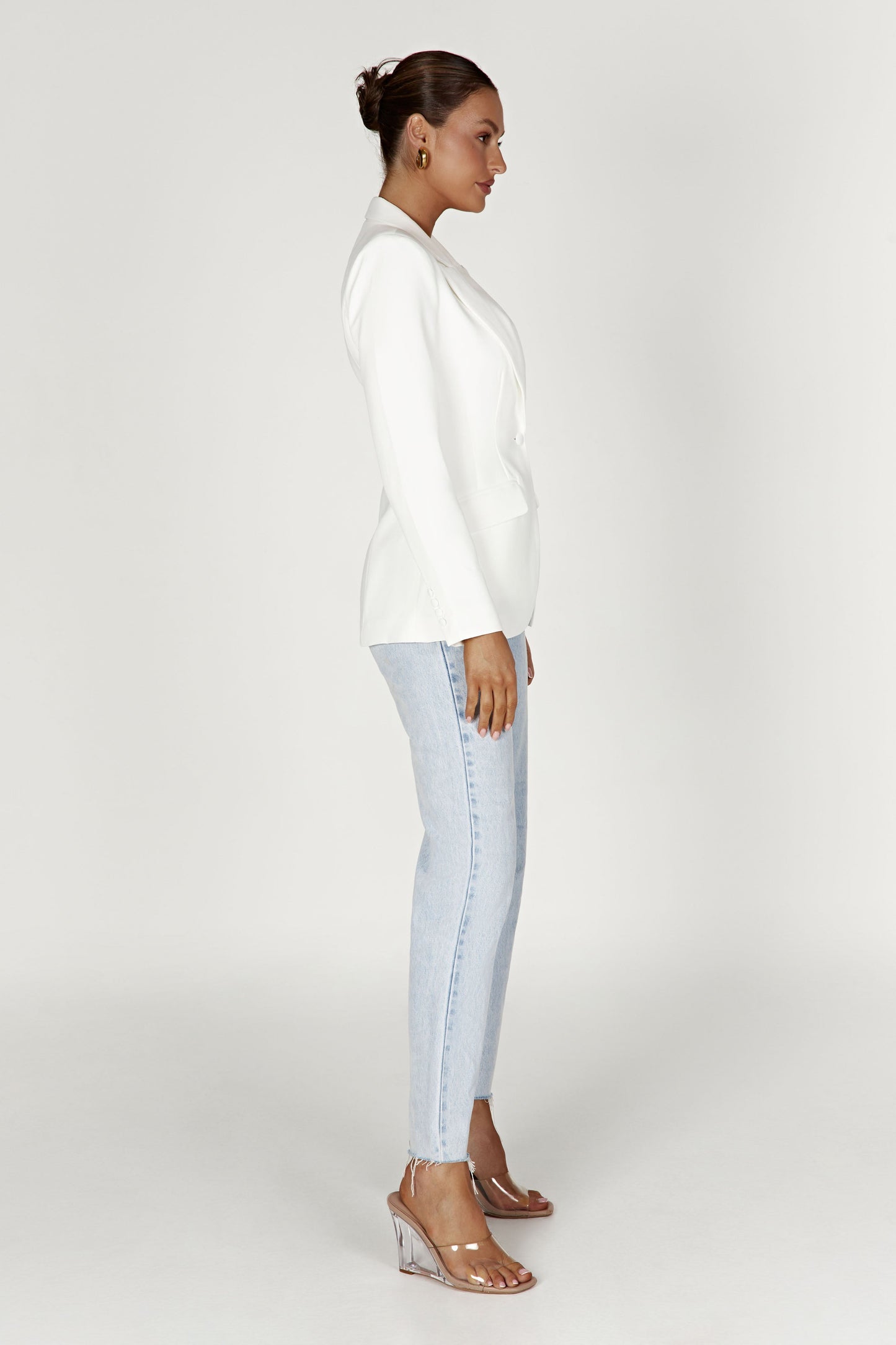 Wela Waist Blazer - White