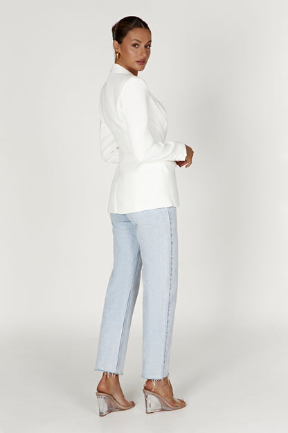 Wela Waist Blazer - White