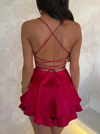 Backless Satin Dress