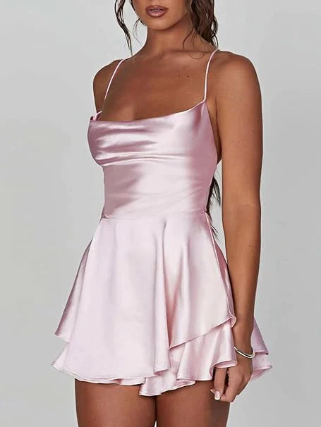 Backless Satin Dress